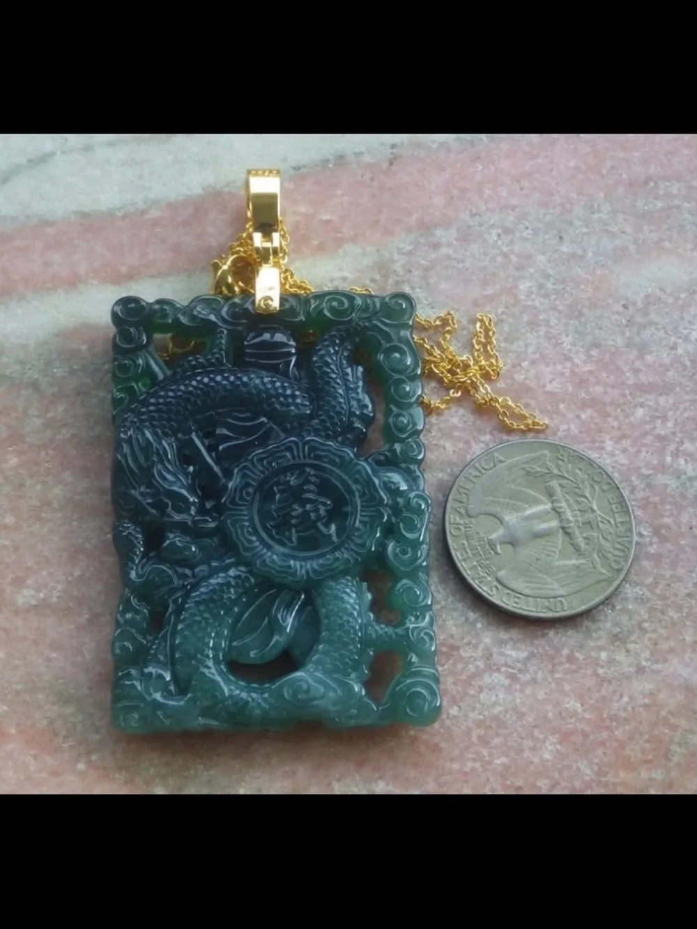 Certificate jadeite silver 925 gold clasp bail pendant guan gong god dragon